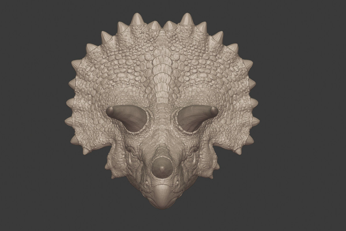 Triceratops Head 3D print model_2
