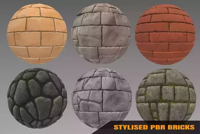 Brick - Stylised PBR Texture - Material