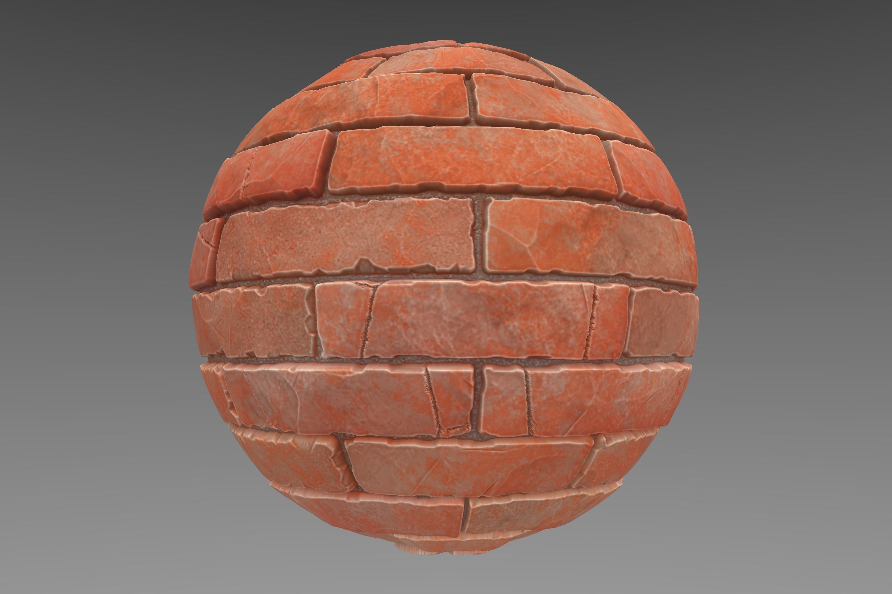 Brick - Stylised PBR Texture - Material 3D model_10