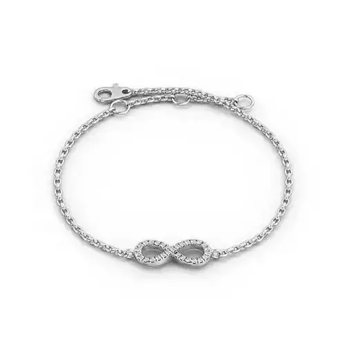 stl file infinity bracelet with diamonds