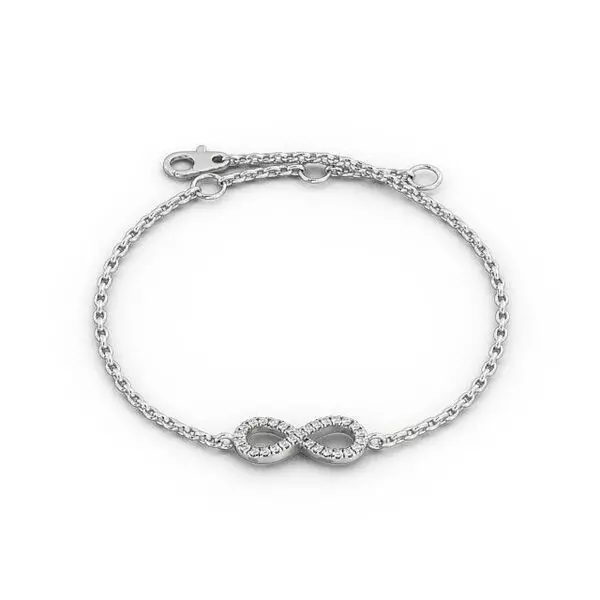 stl file infinity bracelet with diamonds 3D print model_0