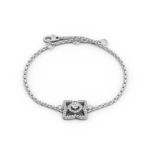 stl file sterling silver bracelet with diamonds 3D print model_0