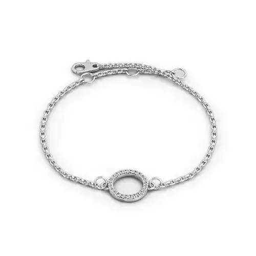 stl file sterling silver bracelet with circle and diamonds