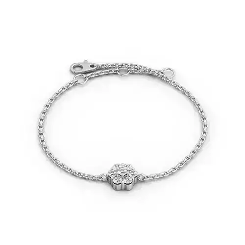 stl file flower bracelet gold with diamonds