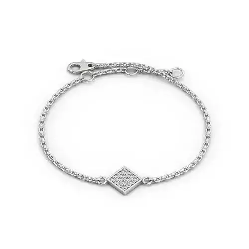 stl file silver bracelet with diamonds