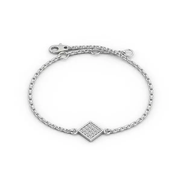 stl file silver bracelet with diamonds 3D print model_0