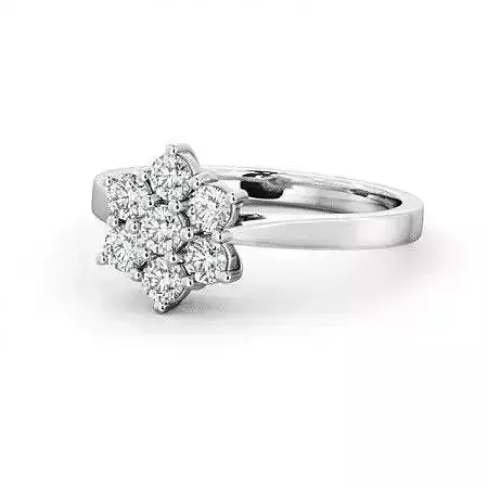 stl file diamond flower cluster ring gold