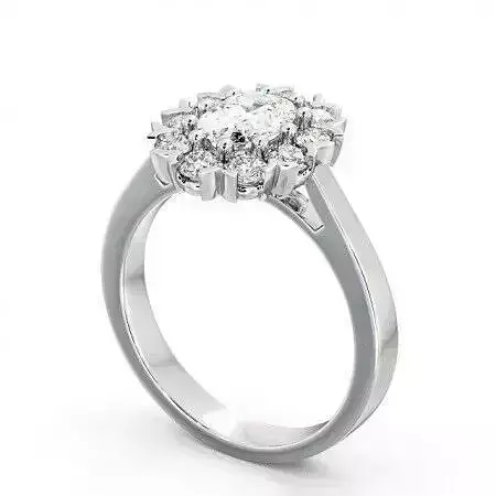 stl file oval diamond halo engagement ring