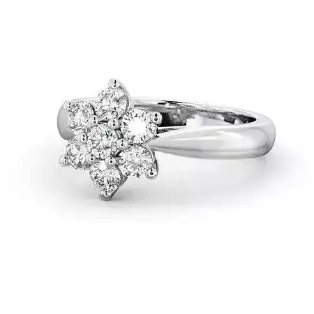 stl file diamond flower cluster ring gold