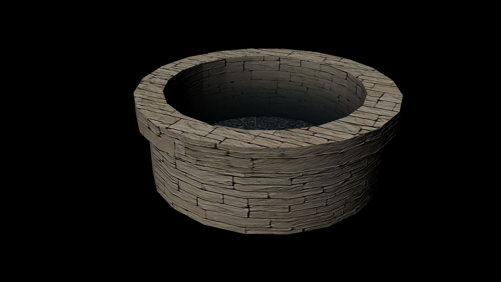 Campfire stone pot Low-poly 3D model