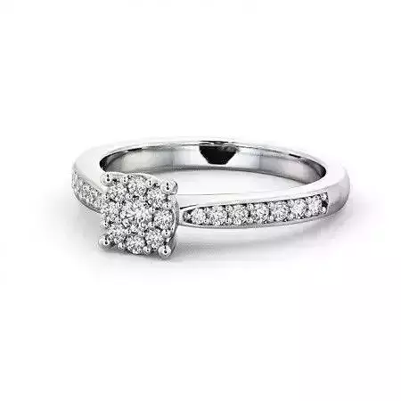 stl file diamond cluster ring gold