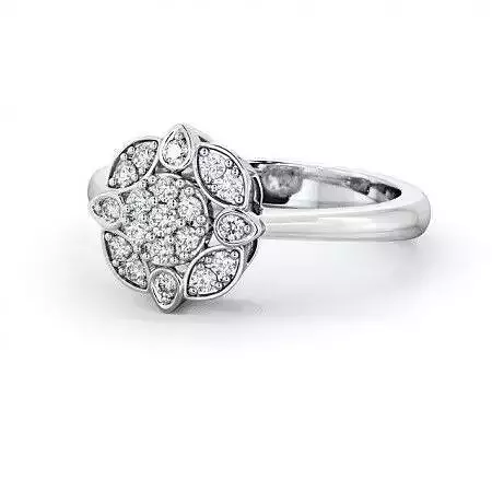 stl file diamond flower ring gold
