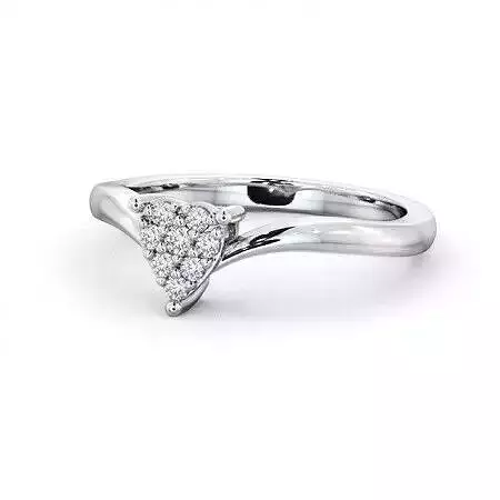 stl file triangular diamond engagement ring in gold