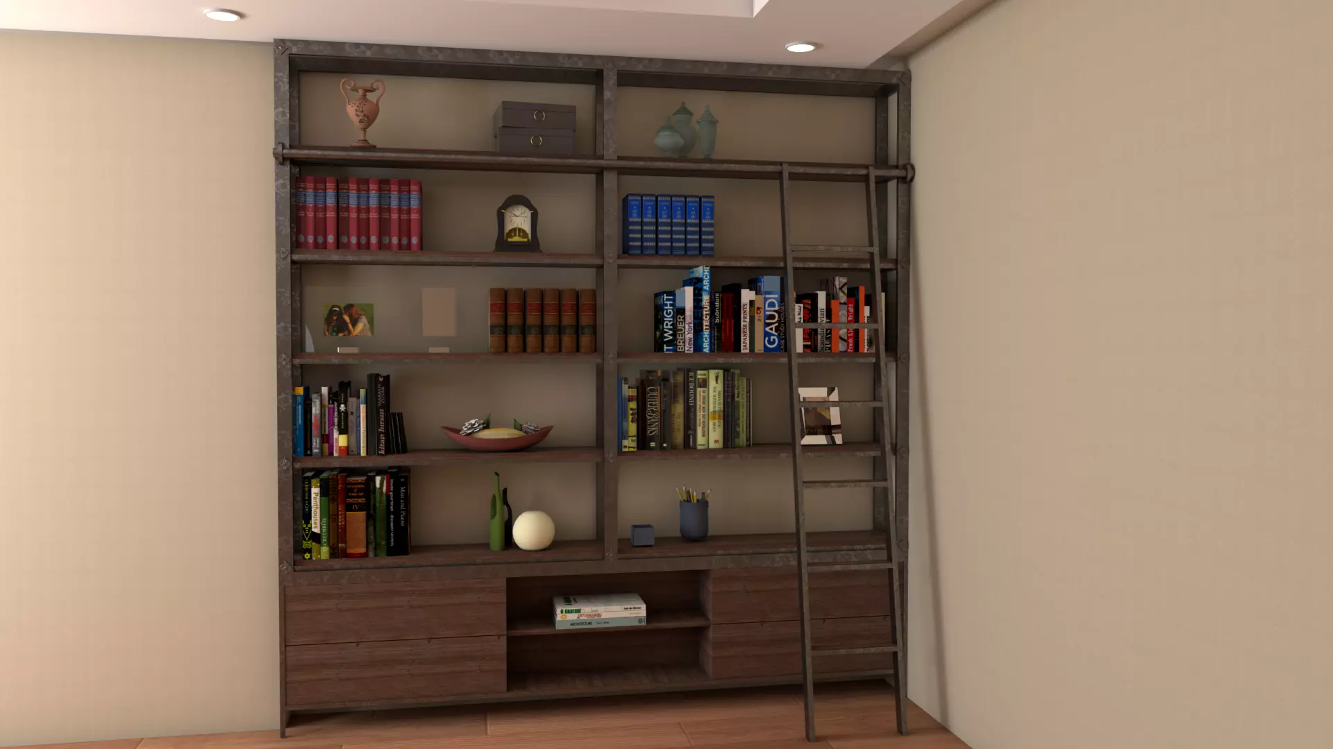Bookcase design Free 3D model