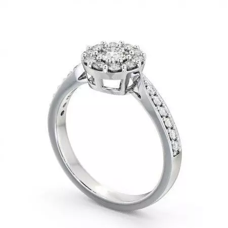 stl file engagement ring with diamonds 3D print model_0