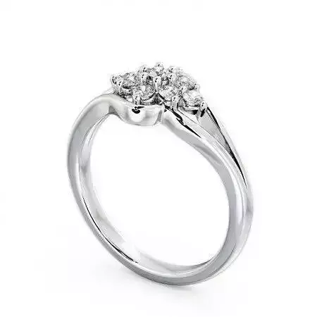 stl file diamond cluster ring gold