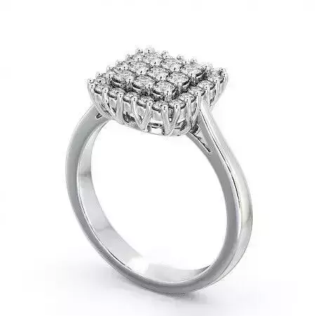 stl file diamond cluster ring gold