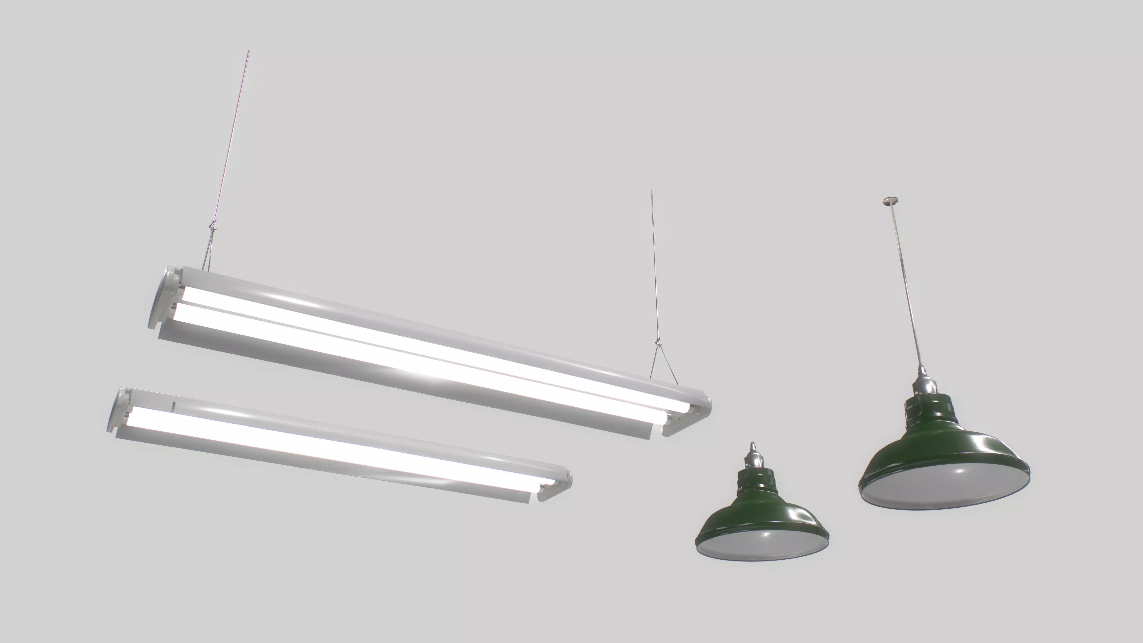 Industrial lights 3 Low-poly 3D model
