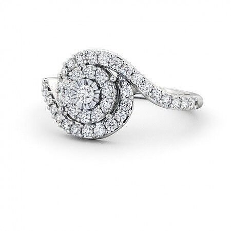 stl file diamond halo ring gold 3D print model
