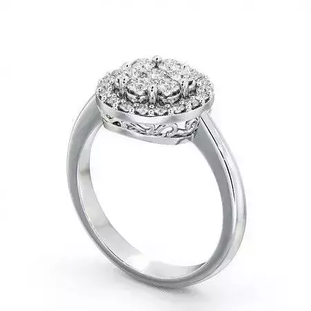 stl file engagement ring with diamonds in center