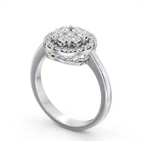 stl file engagement ring with diamonds in center 3D print model_0