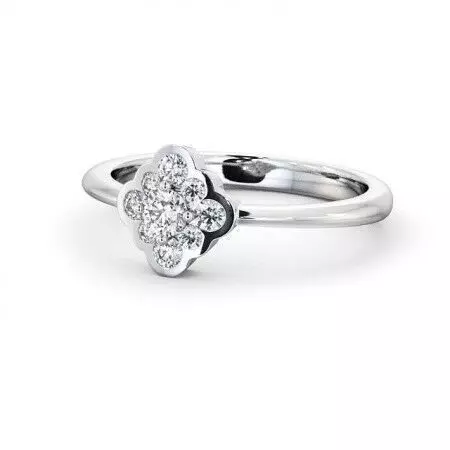 stl file diamond flower ring gold 3D print model_0