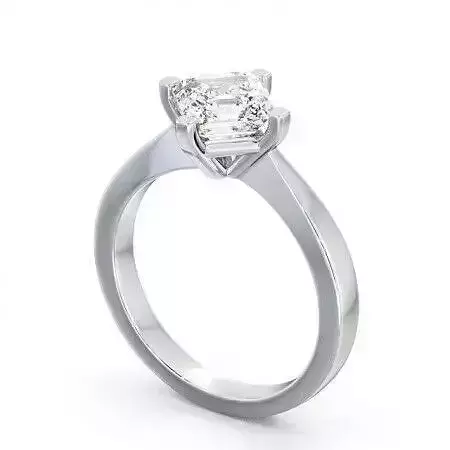 stl file engagement ring with princess cut diamond