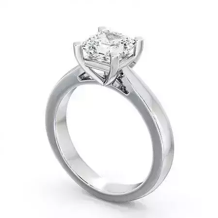 stl file engagement ring with princess cut diamond