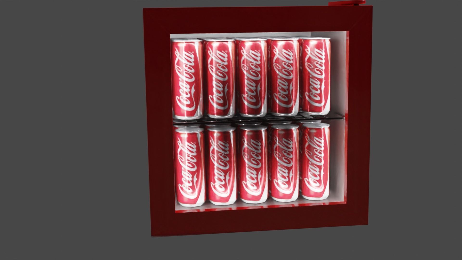 Coca-cola Mini Fridge Low-poly 3D model_3