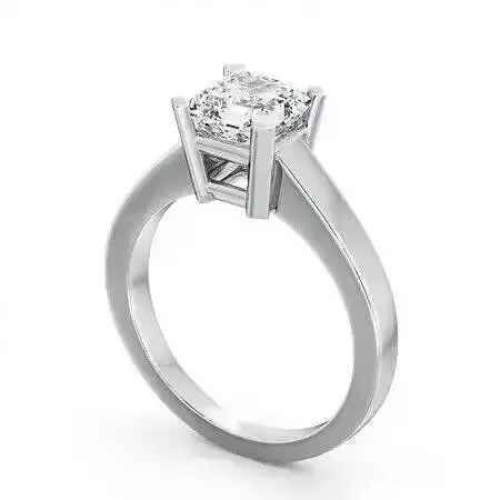 stl file engagement ring with princess cut diamond