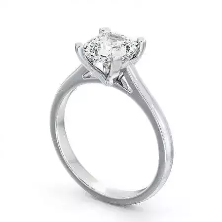 stl file engagement ring with princess cut diamond