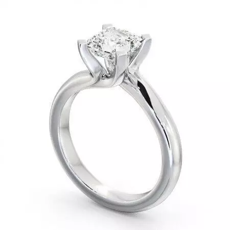 stl file engagement ring with princess cut diamond 3D print model_0