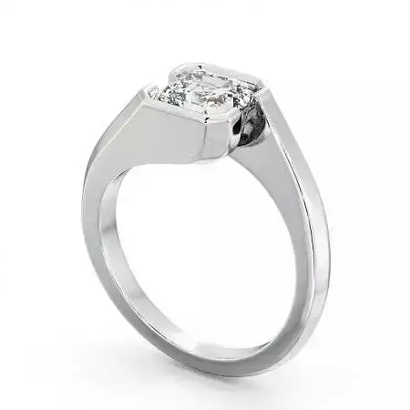 stl file engagement ring with princess cut diamond