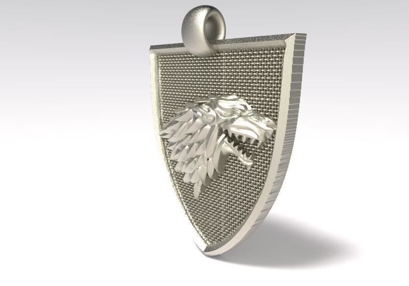 Game of thrones Stark pendant  3D print model_2