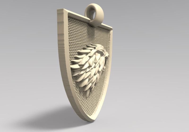 Game of thrones Stark pendant  3D print model_1