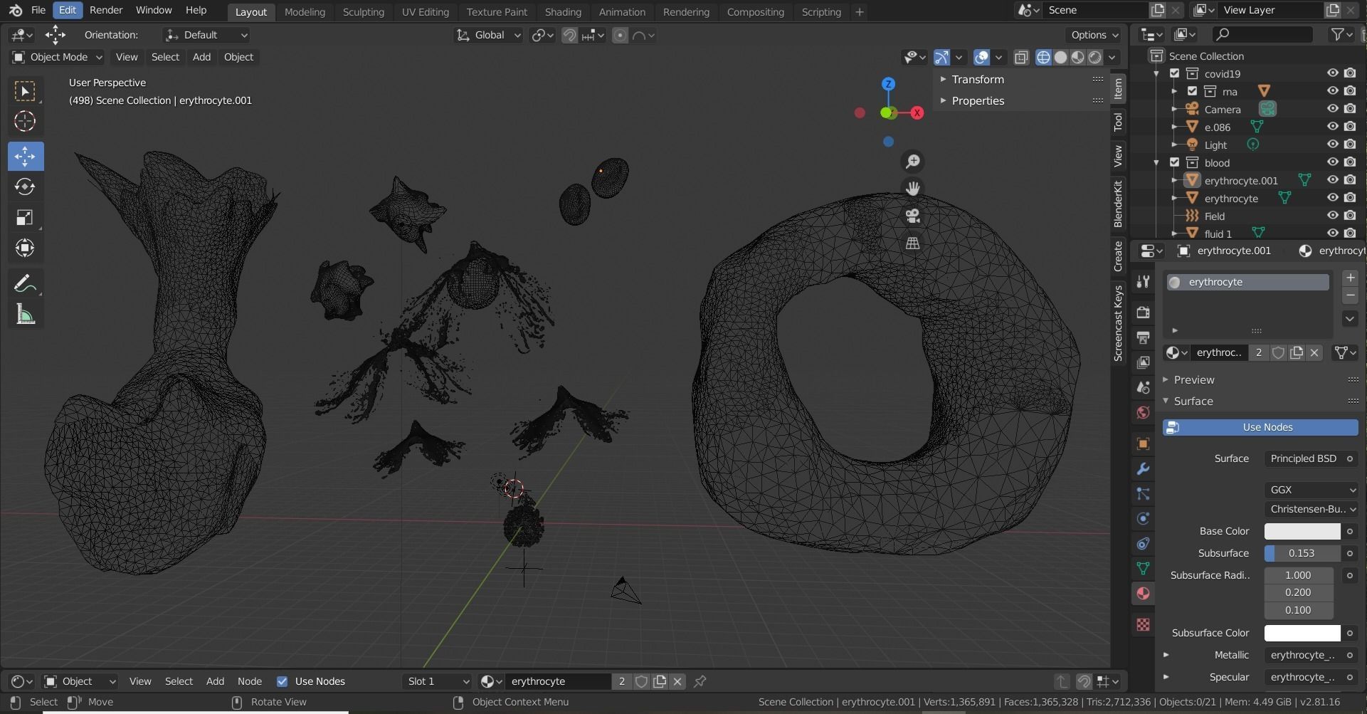 Coronavirus inside blood  the PROFESSIONAL BUNDLE bump version 3D model_23
