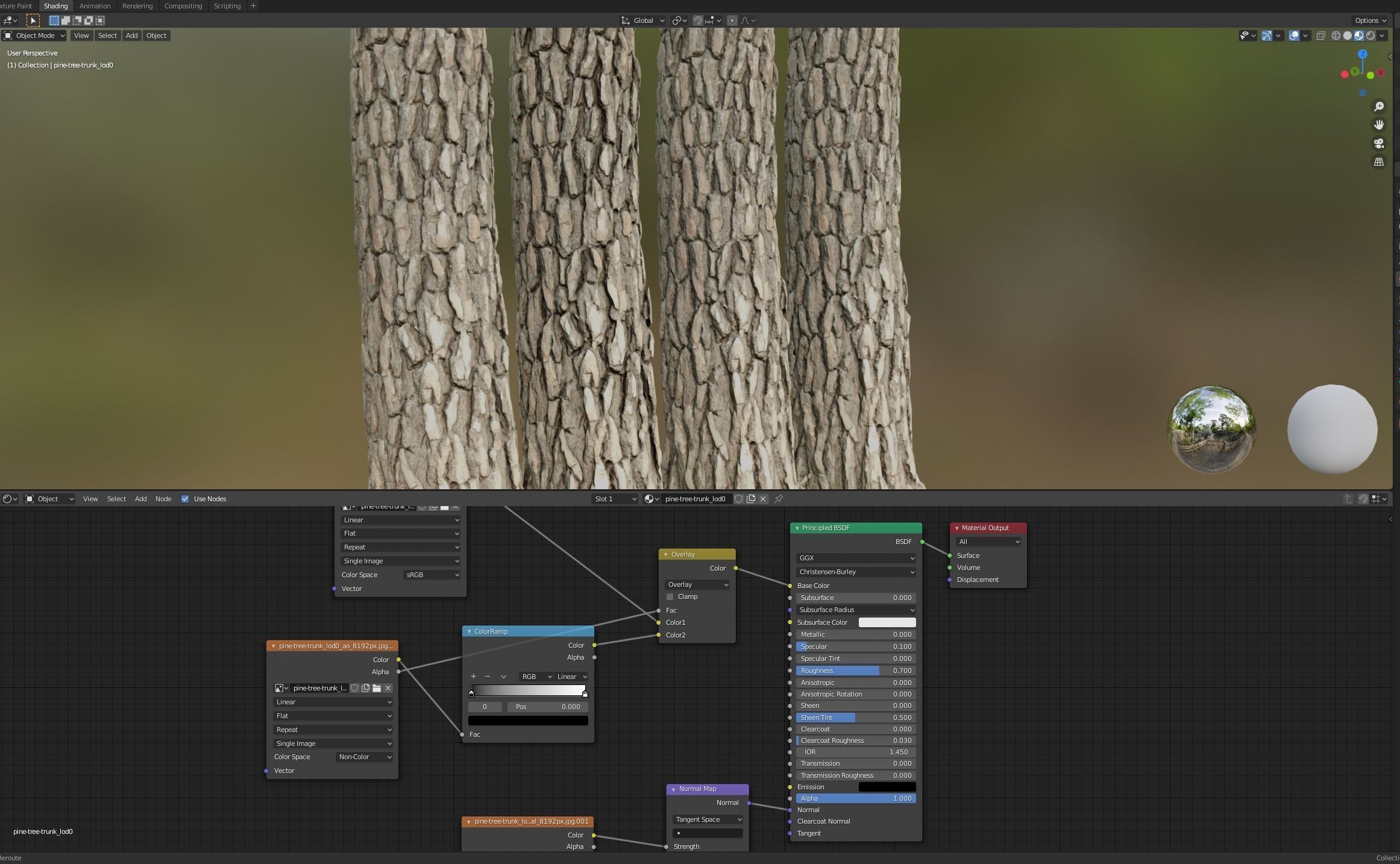 Pine Tree Trunk Low-poly 3D model_14