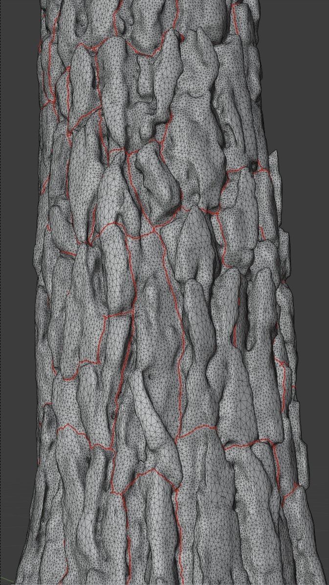 Pine Tree Trunk Low-poly 3D model_5