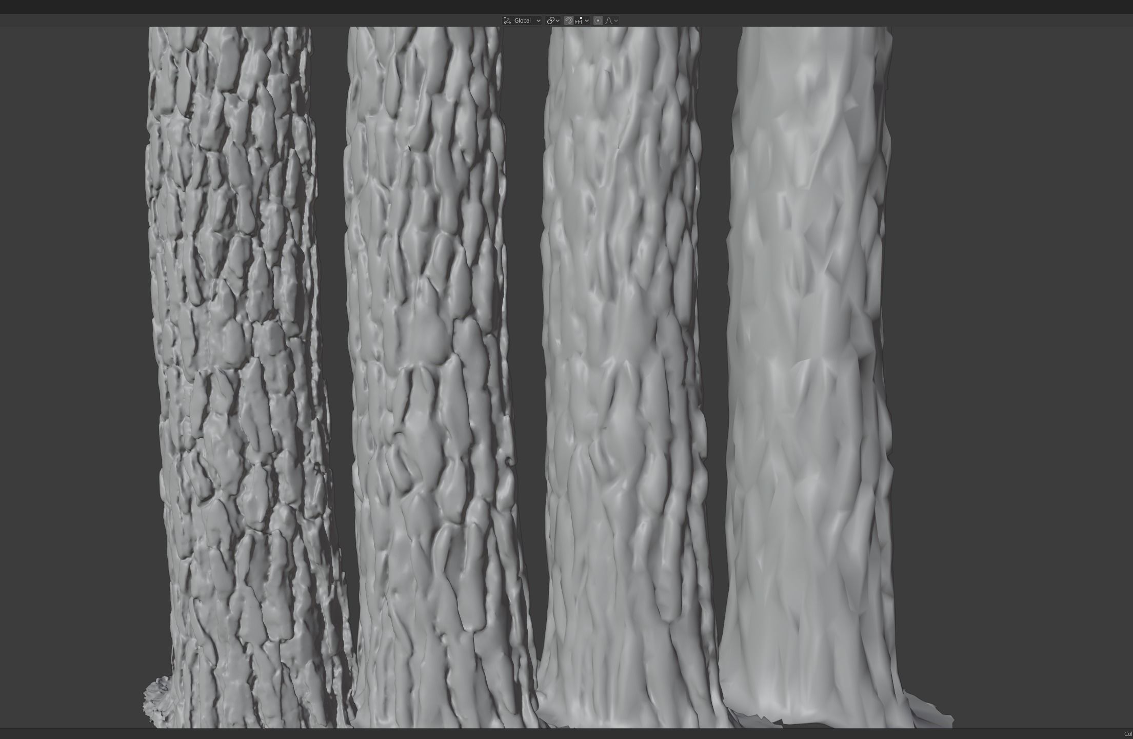 Pine Tree Trunk Low-poly 3D model_11