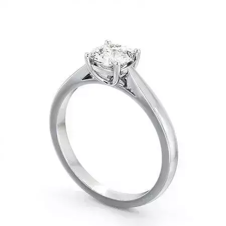 stl file engagement ring with princess cut diamond
