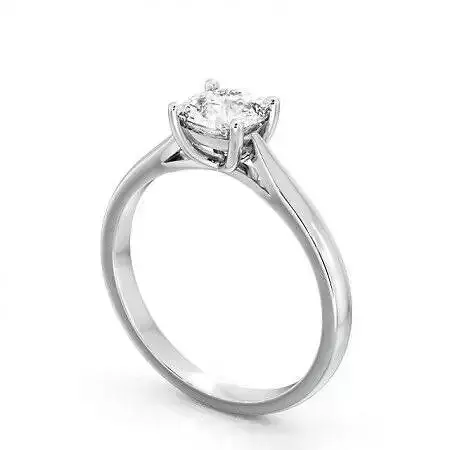 stl file engagement ring with princess cut diamond