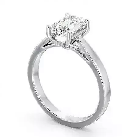 stl file emerald cut diamond solitaire engagement ring