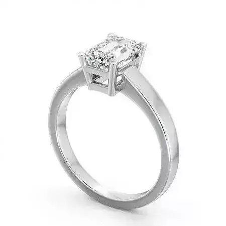 stl file emerald cut diamond solitaire engagement ring