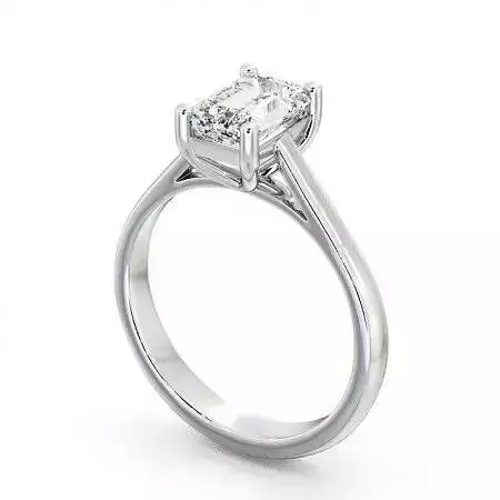 stl file emerald cut diamond solitaire engagement ring