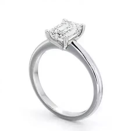 stl file emerald cut diamond solitaire engagement ring