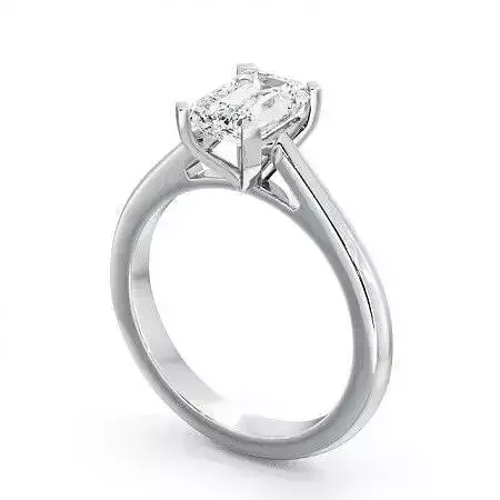 stl file emerald cut diamond solitaire engagement ring