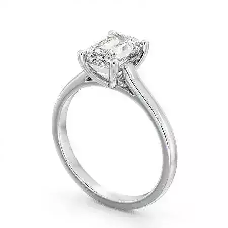 stl file emerald cut diamond solitaire engagement ring