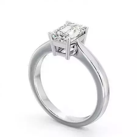 stl file engagement ring with princess cut diamond