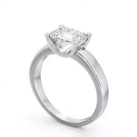 stl file engagement ring with princess cut diamond