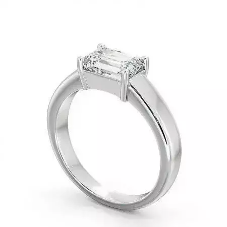 stl file emerald cut diamond solitaire engagement ring
